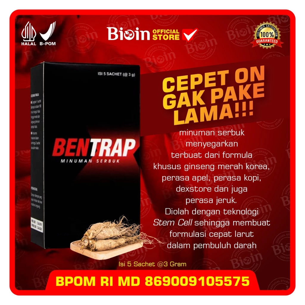 bentrap Apple flavored powder drink supplement for men